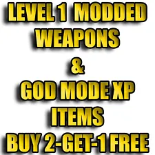 PS4 PS5 - Borderlands 3 Level 1 Modded Weapons & God Mode XP Items