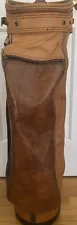 Genuine Leather Vintage Titlelist Golf Bag With Rain Cover Made In USA