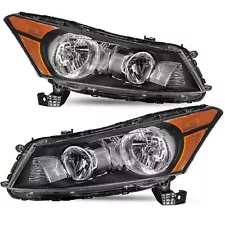 For 2008 2009 2011 2012 Honda Accord Sedan Black Headlights Amber Corner Pair (For: 2010 Honda Accord)