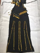 Egyptian Sexy belly dance costume, handmade Black stitched belly dance dress