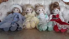 Complete Set of 4 Seasons Ltd Ed Porcelain Bisque Precious Moments 14" Dolls