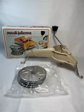 NEW VTG Moulinex 445 Mouli-Julienne 5 Disc Slicer Shredder French Salad Chopper