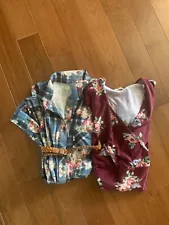 2 Junior Medium Dresses. Ultra Flirt Maroon floral +No Comments blue floral