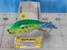 Vintage FRED ARBOGAST MUD BUG FROG fishing lure 3" deep diving-floatin crankbait