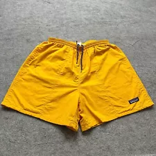 Patagonia Baggies Shorts Men M Yellow 5" Lined Nylon Running Jogging