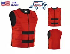 Men Bullet Proof style Leather Motorcycle Vest for bikers Tactical waistcoat Red