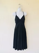 Vintage Bebe SZ SMALL Dirty Dancing Y2K Black Silk Panels Flared Hem EXC!! SALE