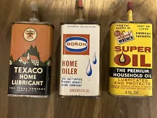 Three Ventage Home Oil Cans