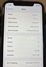 Apple iPhone 11 - 64 GB - Black (Verizon) (Single SIM)