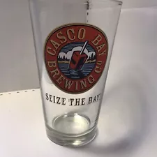 Casco Bay Brewing Company Pint Bar Beer Glass Old Logo Buoy Vintage Maine