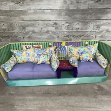 Barbie Doll Sofa Couch Chair Retro Table Toymax 1994 Vtg Floral Set Old Stock