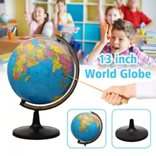 World Globe for Kids 13'' Desk Classroom Decorative Blue Globe with Stand Gift