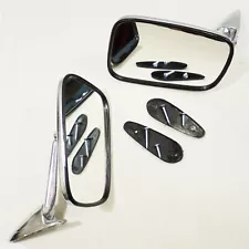 For DATSUN 520 521 PICKUP TRUCK 1965-1968-1972 Black Chrome Fender Door Mirrors