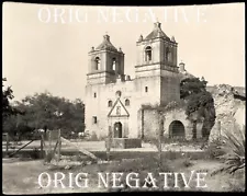 1910s Photo Neg San Antonio TX Texas Mission Concepcion w/ Wire Fencing 1914 A