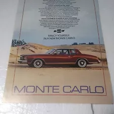 Monte Carlo 1979 Print Advertisemnt OR PICK ANY 3 ADS FOR $24! Chevrolet 6.5x10"