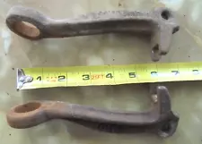 2 Antique Cast Iron Railroad Track Spike Puller DJ3, Vintage Train RR Collector