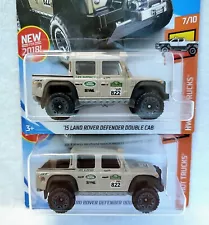 Hot Wheels 15 Land Rover Defender Double Cab #31 HW Hot Trucks Lot Of 2 For Sale