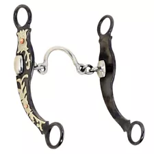 77AI Hilason Cowboy Collection Floral Ported Chain Horse Bit Classic Steel