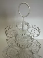 White Metal cupcake holder / Stand - Holds 18 cupcakes - Ornate Party Display