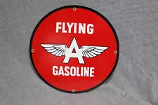 FLYING A GASOLINE PORCELAIN SIGN