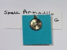 Vintage small 12k gold filled Armadillo round charm