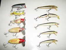 Rapala Rebel Floating Minnow Jitterbug Popper Lucky13 Used Fishing Lures