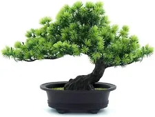 Artificial Japanese Juniper Bonsai Tree Height 9.5" for Home Office Indoor De...