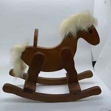 Vintage Miniature Wooden Rocking Horse For A Doll