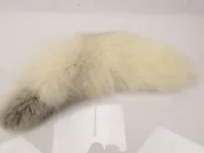 WHITE Arctic Genuine Fox Fur Tail Collar Piece