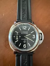 Panerai Luminor Marina Men's Black Dial w/Rubber Strap - PAM00005. Offering an