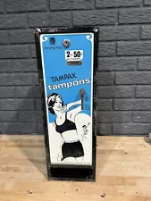 VINTAGE Wall Mount Tampon Dispenser Quarter VENDING Machine NO KEY