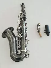 Excellent Bb key Curved soprano Saxophone Black nickel body Good sound