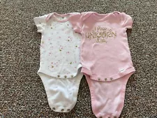 Gerber Girls Set of 2 Unicorn Onesies 3-6M