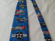 1997 Warbirds Series I Airplanes Military Aircraft Necktie Tie, preowned