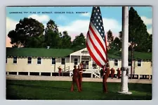 Keesler Field MS-Mississippi, Lowering The Flag At Retreat, Vintage Postcard