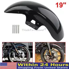 19'' Vivid Black Front Fender For Harley Touring Street Glide Road King 2014-up