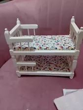 12TH SCALE DOLLS HOUSE WHITE BUNK BEDS