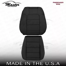 For 2015 - 2023 Ford Mustang PASSENGER Top Bottom Perf. Black Vinyl Seat Covers