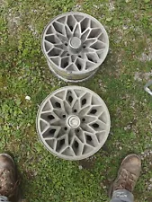 (2x) Stock ~67 Pontiac GTO Wheels. Snowflake Grey Pattern.