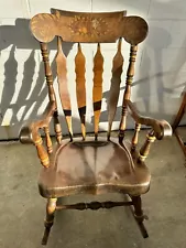 An Excellent Vintage Nichols And Stone Pine Rocking Chair -- Nice Patina !!!