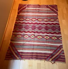 Antique Serape Navajo Rug Blanket Native American Indian Textile