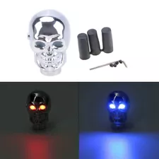 Blue/Red Skull Head Manual Car Gear Stick Shifter Knob Shift Lever Handle MT