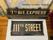 NYC SUBWAY ROLL SIGN LARGE FONT 111th STREET ELEVATED PLATFORM CORONA FLUSHING