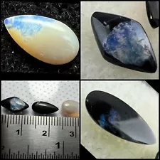 3 x Australian Lightning Ridge Black Opal Cabochons - 1.7ct Total