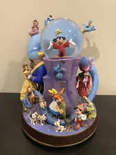 Wonderful World Of Disney Snow Globe Music Box Disney Store *DAMAGED*