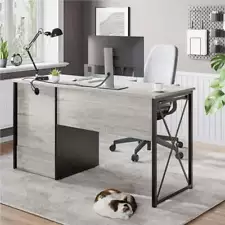 Home Office Desk - Industrial Style with Storage, Keyboard Tray, File Drawer