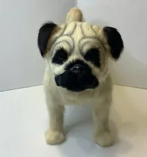 New ListingRealistic Life Like Pug Puppy Dog Figure Toy Statue Fur Tan Black