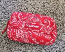 Supreme Puffer Pouch Red Paisley EUC. C8