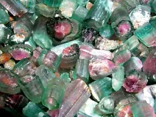 Watermelon Tourmaline crystal mixed grade Nigeria 20 carat lots 3-8 pieces