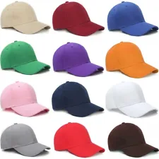 Wholesale Unisex Plain Baseball Cap Solid Color Hat Adjustable Wool Hook & Loop